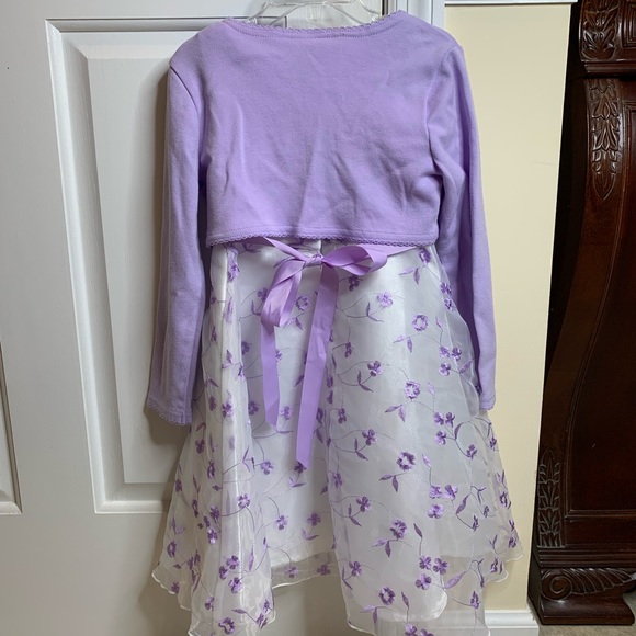 Youngland kids size 5 special occasion embroidered dress and sweater set - Picture 5 of 8